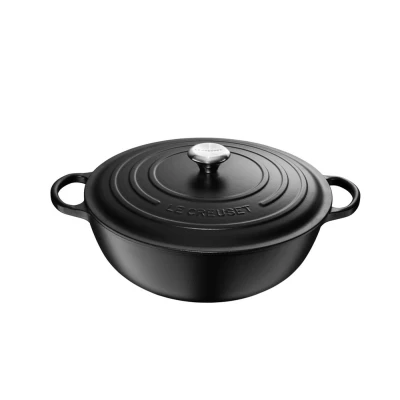 Afbeelding van Le Creuset Gietijzeren Marmite In Mat Zwart 32cm 7l