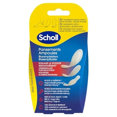 Afbeelding van Scholl Blarenpleisters Mixed 5 stuks Onmiddellijke pijnverlichting Blijft tot 7 dagen zitten 100% waterdicht en ademend Beschermt tegen wrijving