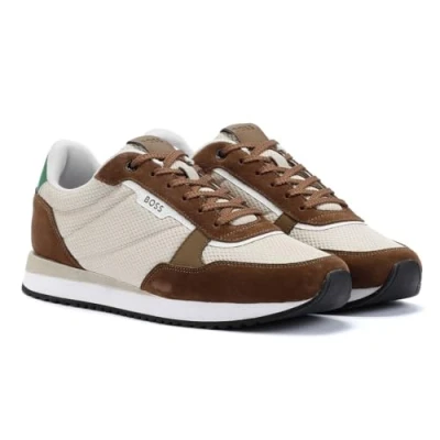 Afbeelding van BOSS KAI Sneakers laag, Heren, Maat: 44, Open beige Leer en textiel
