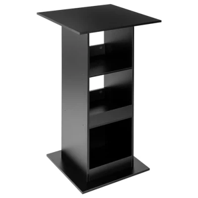 Afbeelding van WOLTU Vierkante bartafel, bartafel met 3 planken, kleine keukentafel, bijzetkast voor eetkamer, keuken, woonkamer, composiethout, zwart, 60 x 112 cm BT36sz