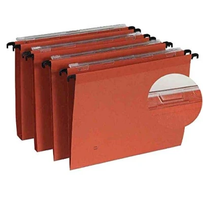 Image de Esselte leitz Kori Dossiers Suspendus A4 Verticaux, Capacité 200 Feuilles, Fond 15 mm, Entraxe 330 Porte Étiquette Intégré, Lot de 25, Orange, 10207