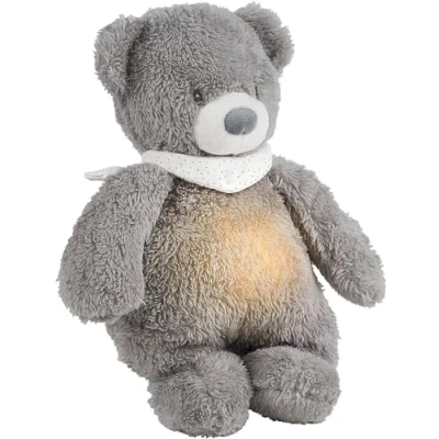 Afbeelding van Nattou Sleepy Knuffel met Nachtlamp Beer Grijs 30 x 20 cm