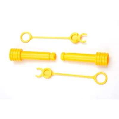 Afbeelding van Rolly Toys X59901700000 reserveonderdelenset, 2 bouten en klemmen, geel, accessoires voor Trac aanhanger