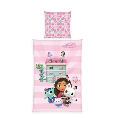 Afbeelding van Herding Gabby&#039;s Dollhouse beddengoed, kussensloop 80 x cm met ritssluiting en omkeerbaar patroon, dekbedovertrek 135 200 cm, ritssluiting, 100% versterkt katoen