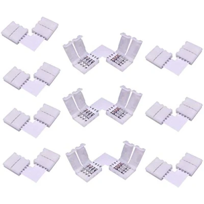 Afbeelding van LitaElek 10 stuks 5050 RGB LED strip hoekverbinders 10mm 4 pins L connector voor SMD wit