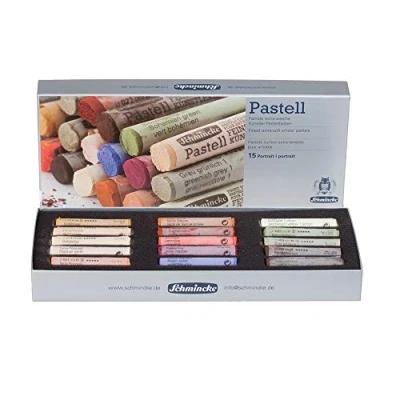 Afbeelding van Schmincke pastels, 15 kleuren &quot;Portrait&quot;, 77 415 097, set met handgemaakte glans, fluweelzachte mat, zeer lichtechte