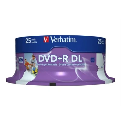 Image de Verbatim 25 x DVD+R DL 8.5 Go 8x surface imprimable large spindle