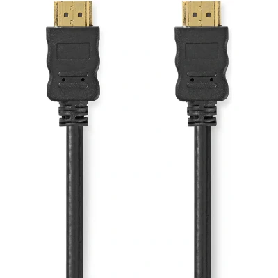 Afbeelding van Nedis High Speed ​​HDMI Kabel met Ethernet HDMI Connector 4K@30Hz ARC 10.2 Gbps 3.00 m Rond PVC Zwart Envelop