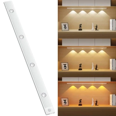 Afbeelding van Alyvisun 60 cm led kastlicht oplaadbaar met bewegingssensor, 3 instelbare kleurtemperaturen en Stepless dimmen, wandverlichting voor kast, hal, trap, keuken
