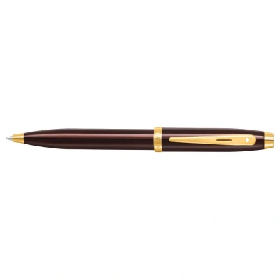 Afbeelding van Sheaffer balpen 100 E9370 Coffee brown PVD gold SF E2937051