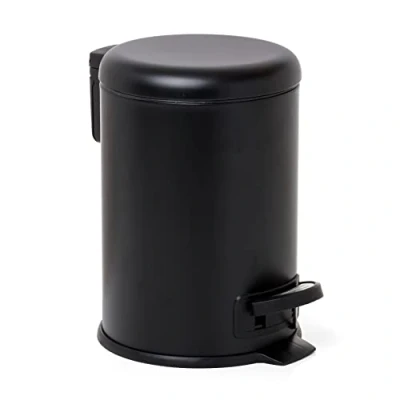 Image de TATAY Poubelle de Salle Bain avec Pédale en Acier Inoxydable, 3L Capacité, Polypropylène, Intérieur Amovible, Fermeture Soft Lock, Sans BPA, Noire. Mesure: 17,5 x 22,5 25 cm