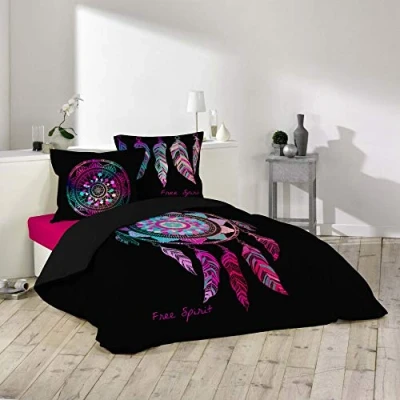 Afbeelding van douceur d&#039;intérieur Porte Bonheur 1642375 3 delige beddengoedset, draaddichtheid 42, katoen, 200 x cm, meerkleurig