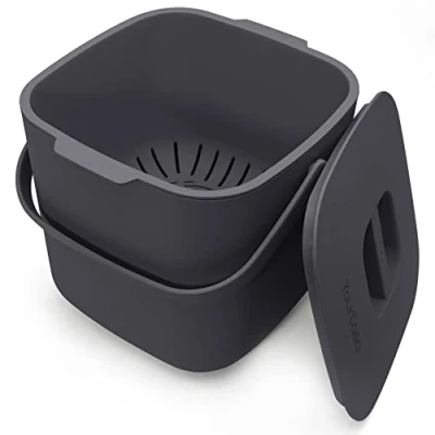 Afbeelding van YourCasa® biologische afvalemmer voor de keuken, 7 liter, compostemmer dagelijks biologisch afval, vaatwasmachinebestendig, geurremmend, afneembare zeef, kleine met deksel