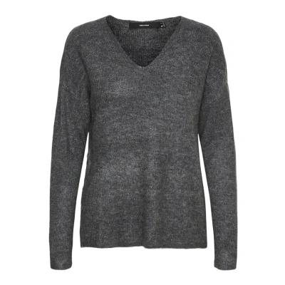 Afbeelding van Vero Moda Vmcrewlefile LS Vneck NOOS Trui, Dames, Maat: Large, Medium grey melange