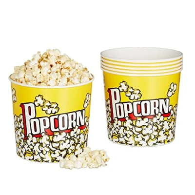 Afbeelding van Relaxdays popcorn bakjes popcornbekers snoep 6 stuks plastic herbruikbaar