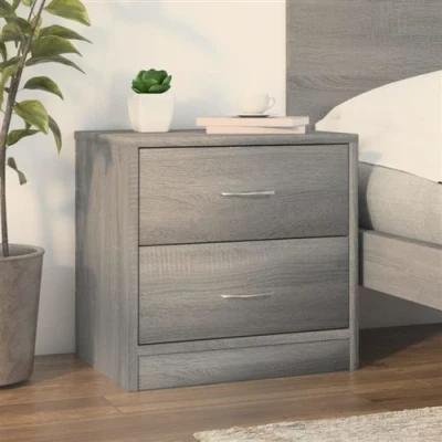 Afbeelding van vidaXL Nachtkastje 40x30x40 cm bewerkt hout grijs sonoma eikenkleurig