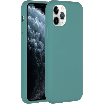 Afbeelding van Accezz Hoesje Geschikt voor iPhone 11 Pro Siliconen Liquid Silicone Backcover Donkergroen