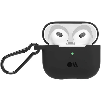 Afbeelding van Case Mate, Airpods hoesje Voor 3 Stoer in Silicone, Zwart