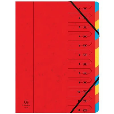Afbeelding van Exacompta Sorteermap 12 delig, rood 8 stuks