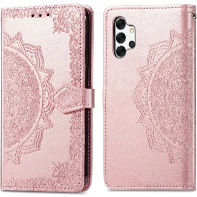 Afbeelding van iMoshion Hoesje Geschikt voor Samsung Galaxy A32 (5G) Met Pasjeshouder Mandala Bookcase Rosé Goud