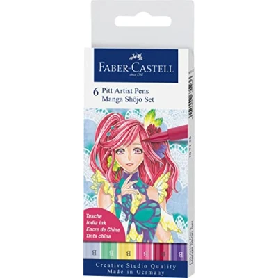 Afbeelding van Faber Castell Fc 167155 Tekenstift Pitt Artist Pen Manga 6 Delig Etui Shôjo