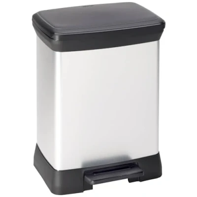Afbeelding van Curver DECO Bin 240642 Afvalbak 30 l (b x h d) 390 510 290 mm Zilver, Zwart 1 stuk(s)