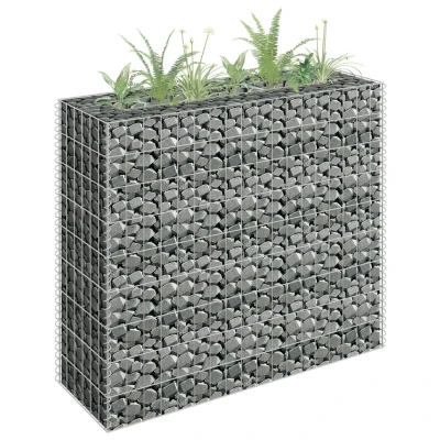 Afbeelding van Gabion plantenbak verhoogd 90x30x90 cm gegalvaniseerd staal