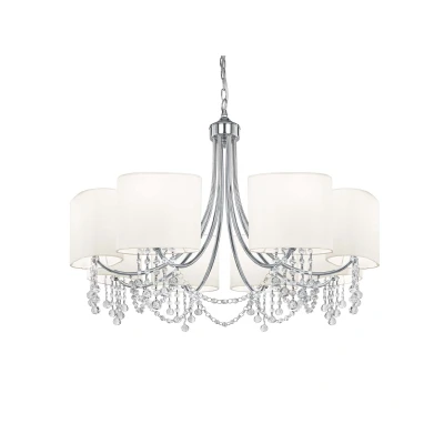 Afbeelding van Searchlight Nina Luster Ø 75 X 106 Cm Chroom En Wit