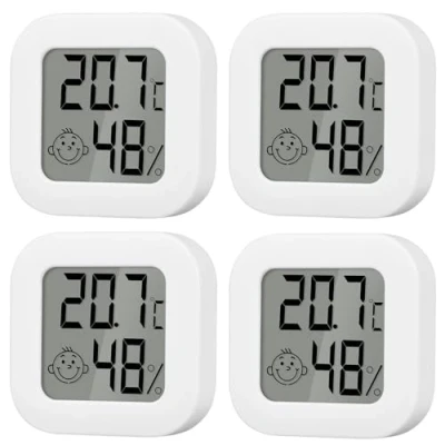 Afbeelding van Set van 4 digitale lcd binnenthermometers Mini hygrometer thermometer Voor babykamer, woonkamer, kantoor, kas