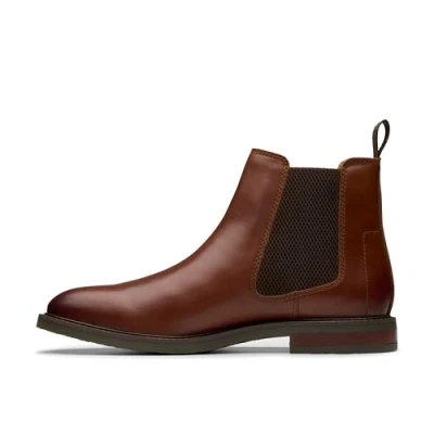 Afbeelding van Clarks Jaxen Easy Chelsea herenlaarzen, Lichtbruin/leer