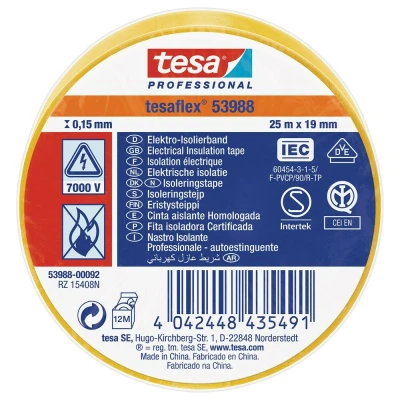 Afbeelding van Tesa Isolatietape Geel 25m x 19mm
