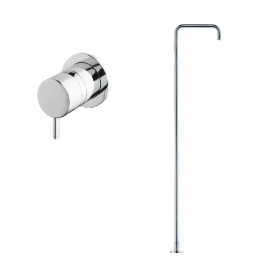 Afbeelding van Waterevolution Flow staande wastafelkraan met inbouw mengkraan chroom 1207925192