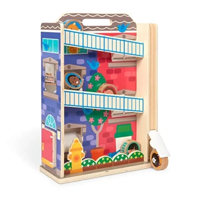 Afbeelding van Melissa &amp; Doug GO Tots Houten flatgebouw tuimelpret (met 3 schijven) speelgoed Vroeg leren voor peuters Sensorische ballen 12 m+ Cadeau baby jongens en meisjes