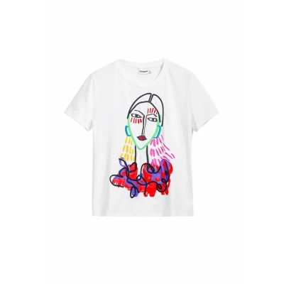 Afbeelding van Desigual ARTY Tshirt print, Dames, Maat: Medium, White