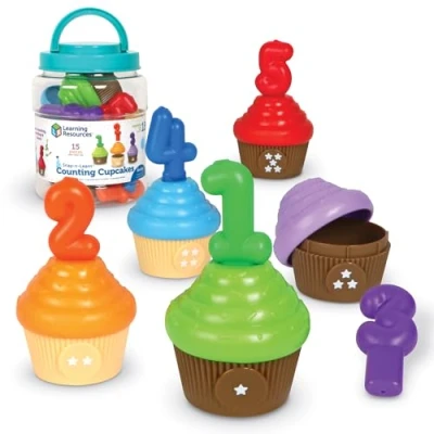 Afbeelding van Learning Resources Snap n Learn Cupcakes om te tellen, educatief, alles, leeractiviteiten voor kleuterschool, kleine sectie, Montessori speelgoed, vanaf 18 maanden, LER6724