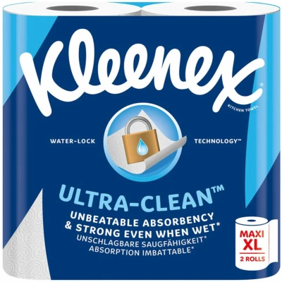 Afbeelding van Kleenex® Ultra Clean keukenhanddoeken, 18 maxi rollen, onverslaanbare absorptie, extreem robuust, verpakking 100% recyclebaar