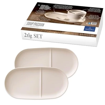 Afbeelding van Villeroy &amp; Boch Soup Passion Onderbord Set Van 2 Gebroken Wit