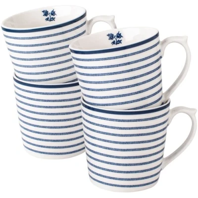 Afbeelding van Laura Ashley Bekers Candy Stripe (Set 4 stuks)
