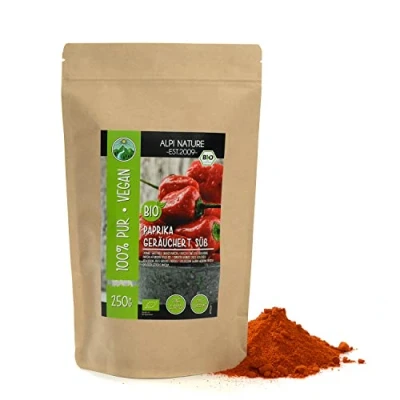 Image de Alpi Nature Paprika Doux Fumé BIO en Poudre 250g, de Poivrons Rouges Moulus,