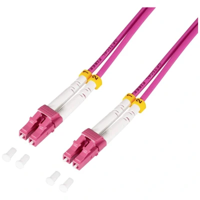 Afbeelding van LogiLink FC4LC20 Glasvezel Optische vezel Aansluitkabel [1x LC /UPC stekker 1x stekker] 50/125 µ Multimode OM4 20.00 m