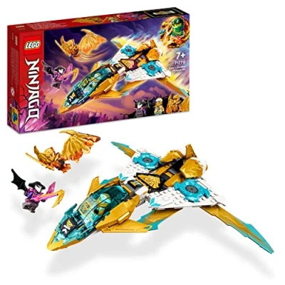Afbeelding van LEGO 71770 NINJAGO de Jet Gouden Draak van Zane Set met vliegtuigspeelgoed en figuren uit tv serie, gekristalliseerd, voor jongens meisjes vanaf 7 jaar