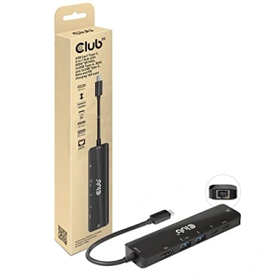 Afbeelding van Club3D USB 6 in1 hub C HDMI/2xUSB/ (USB 3.2 Gen 2) multiport Zwart