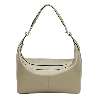 Afbeelding van LIEBESKIND BERLIN Leren Schoudertas Liza Hobo French Grey Grijs
