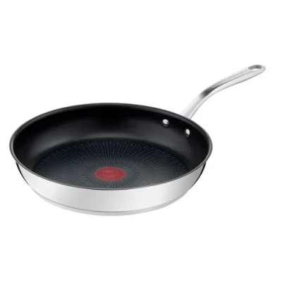 Afbeelding van Tefal Pierre Gagnaire H8210623 Braadpan van gecoat roestvrij staal, 28 cm, warmteverdeling, gemaakt in Frankrijk, geklonken handvat, elegant design, voor alle warmtebronnen, inclusief inductie