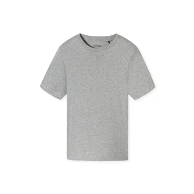 Afbeelding van Schiesser Herenshirt met korte mouwen, ronde hals, biologisch katoen, mix + ontspanning, pijama top voor heren, Grijs gemêleerd_182179