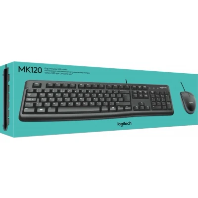 Afbeelding van Logitech Toetsenbord/Muis Set MK120, USB, Zwart DE, Optisch, 1000 dpi, Retail