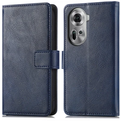 Afbeelding van iMoshion Hoesje Geschikt voor Oppo Reno 11 F Met Pasjeshouder Luxe Bookcase Donkerblauw
