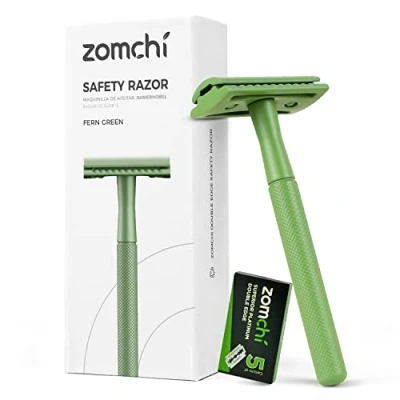 Afbeelding van ZOMCHI Surete scheermes voor dames, metaal, handmatig scheerapparaat dames en heren, herbruikbaar veiligheidsscheerapparaat, groen