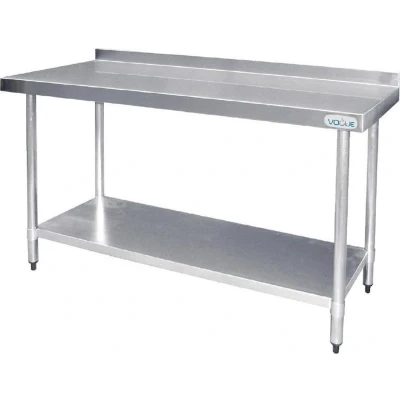 Afbeelding van Vogue RVS werktafel met achteropstand 90x120x60cm