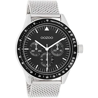 Afbeelding van OOZOO Timepieces zilverkleurige horloge met metalen mesh armband C11113